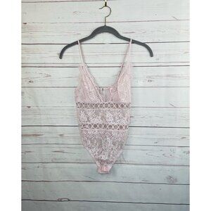 Victorias Secret Lace Bodysuit Lingerie Blush Pink Size XS